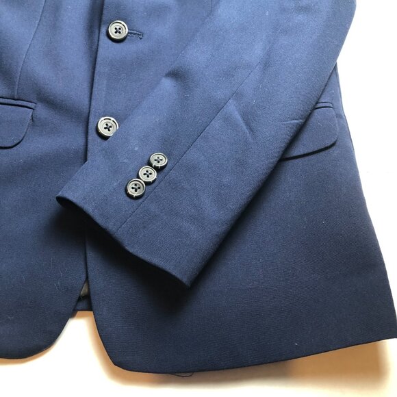 Boys Youth Van Heusen Two-Button Blazer Jacket Blue Size 12 Polyester - Picture 3 of 5